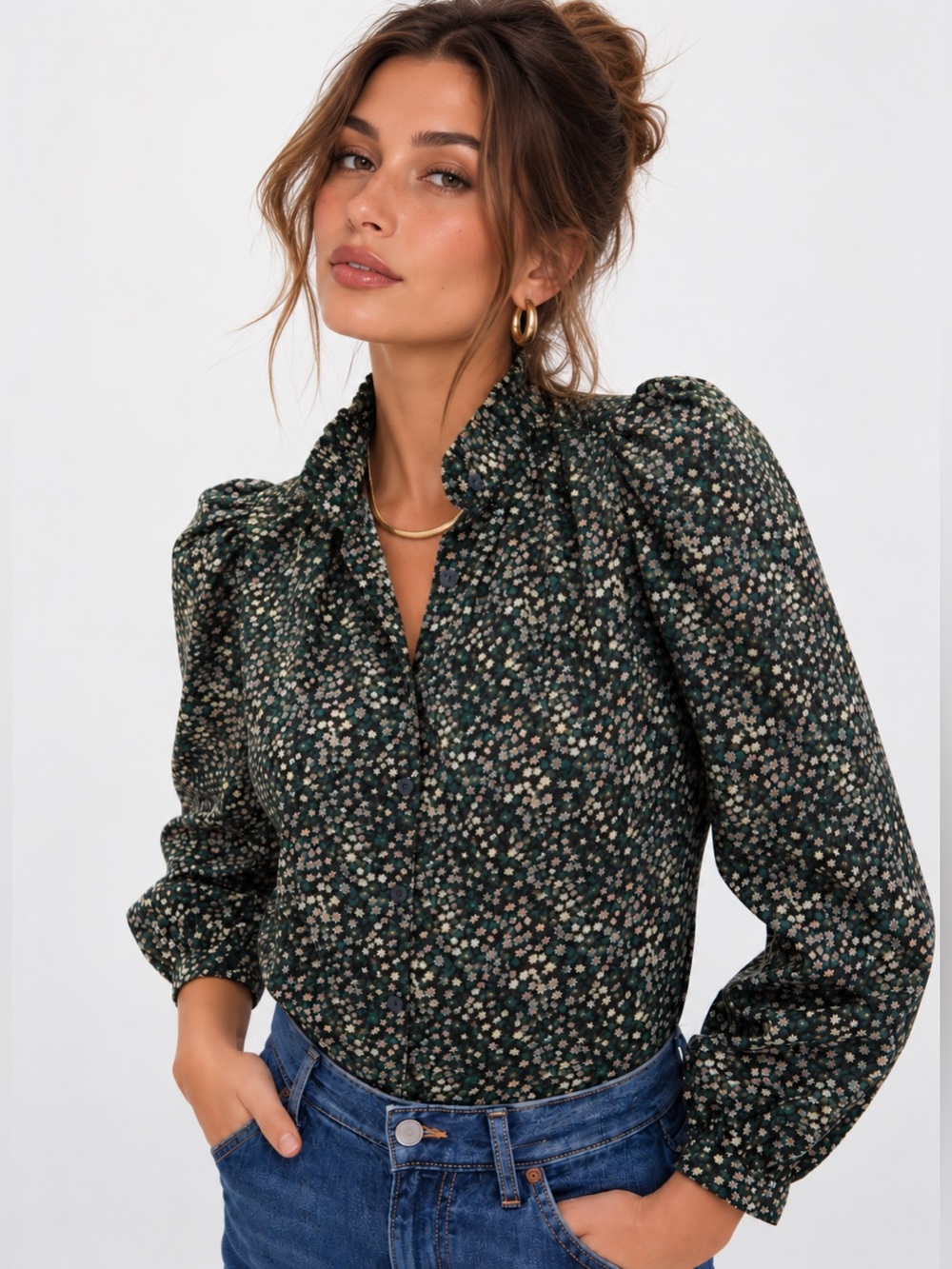 Alix of Bohemia Moonflower Annabel Shirt Blouse. Size S